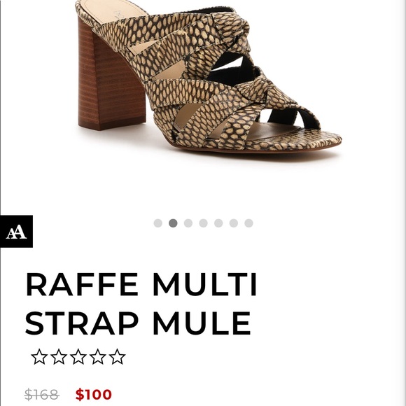 🛍️Botkier⚡️Raffe Python Print Leather Slide 3” Neutral Heeled Tan Sandal 11 - Picture 2 of 7